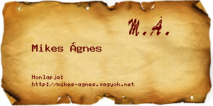 Mikes Ágnes névjegykártya