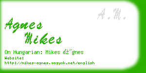 agnes mikes business card